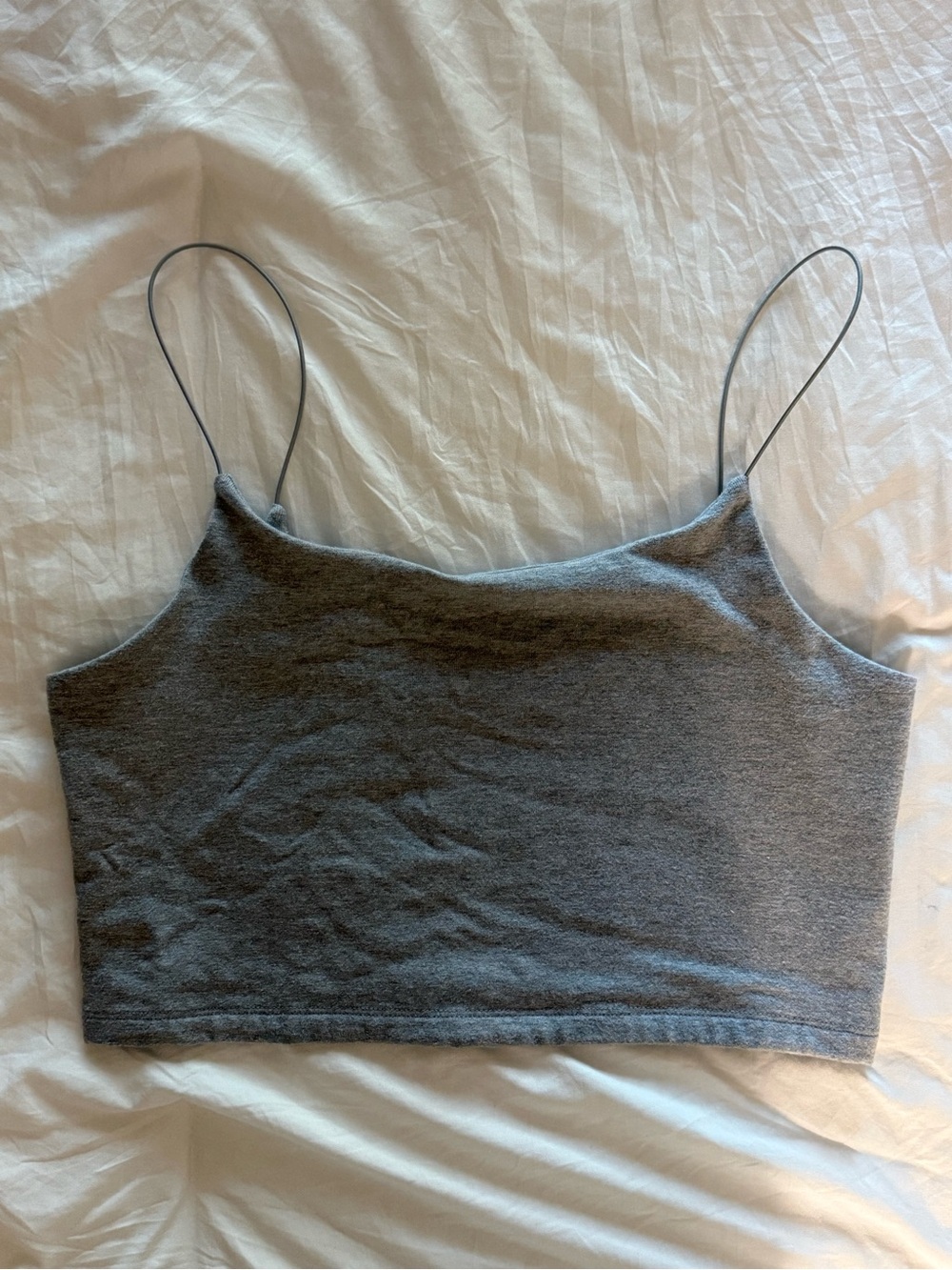 VSX Gray Ribbed Crop Cami
